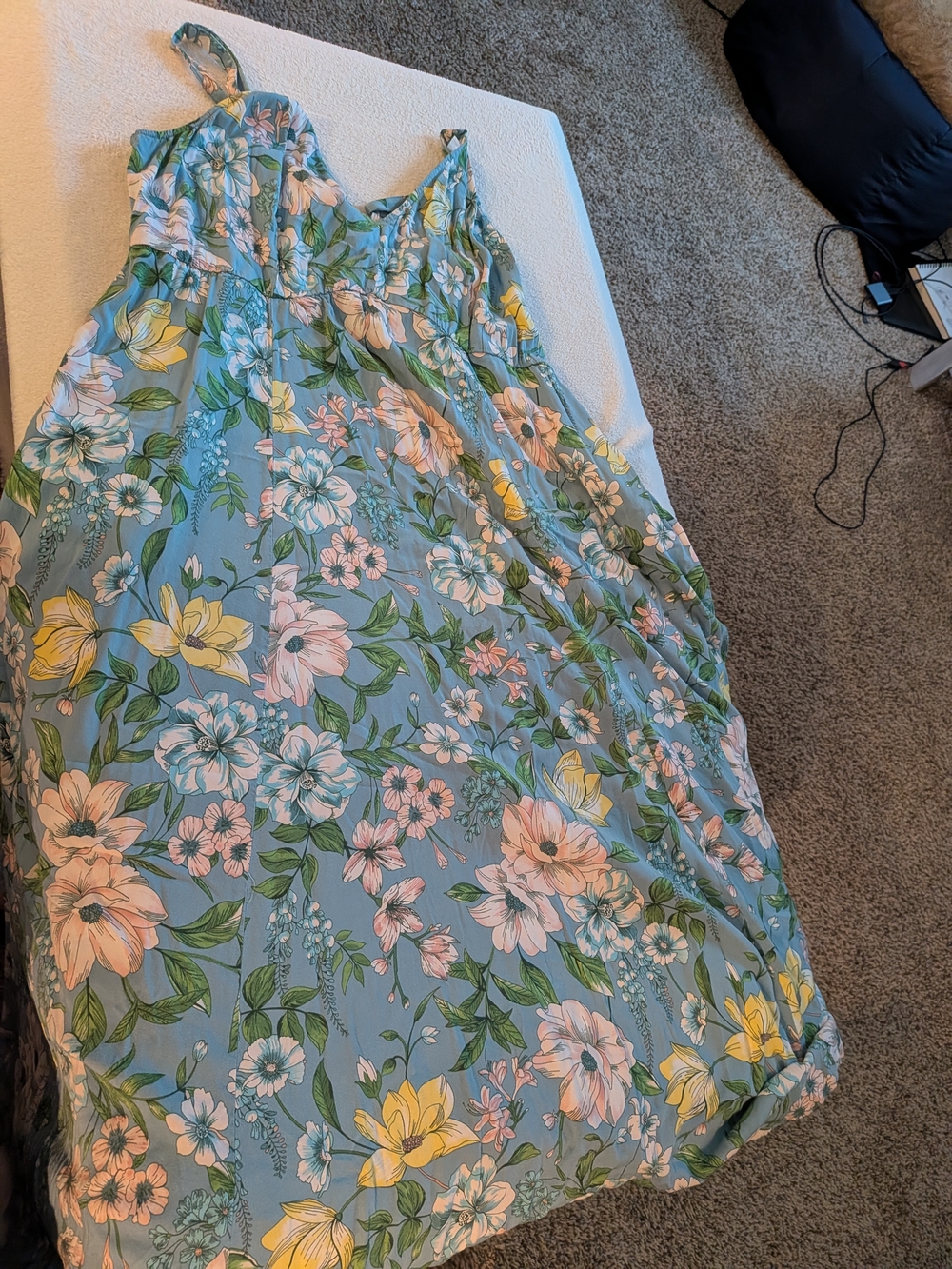torrid Blue Floral Sundress with Yellow & Pink Blooms